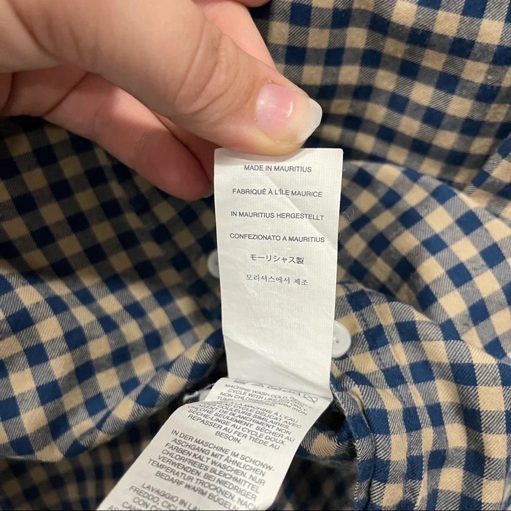 J. Crew Slim Long Sleeve Cotton Check Shirt Button Up